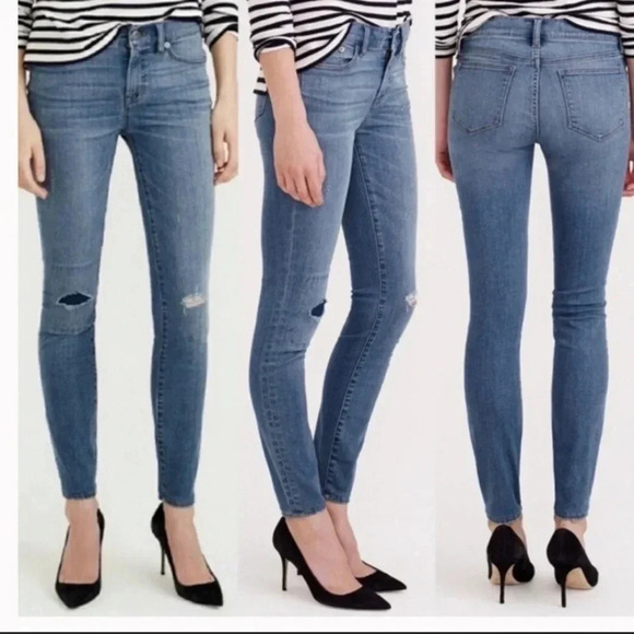 J Crew Toothpick Cone Distressed Skinny Jeans 27- T - Picture 1 of 6